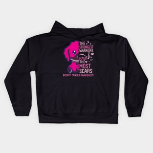 Dog The Strongest Warriors Have The Most Scars Breast Cancer Kids Hoodie